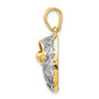 14k & Rhodium CZ Baby Shoe Charm