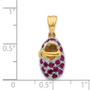 14k & Rhodium Rhodolite Baby Shoe Charm