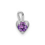 14k White Gold February Synthetic Birthstone Heart Charm