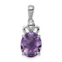 Sterling Silver Rhodium-plated Amethyst Pendant