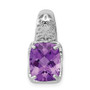 Sterling Silver Rhodium-plated Amethyst Pendant