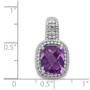 Sterling Silver Rhodium-plated Amethyst Pendant