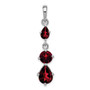 Sterling Silver Rhodium-plated Garnet Pendant