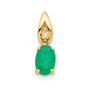 14k Emerald Diamond Pendant