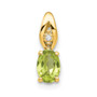 14k Peridot Diamond Pendant