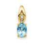 14k Blue Topaz Diamond Pendant