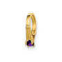 14K Ring with Dark Purple CZ Charm