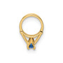 14K Ring with Dark Blue Glass Stone Charm