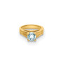 14K Ring with Light Blue CZ Charm