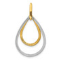 14k Two-tone Polished 1/4ct. Diamond Double Teardrop Pendant