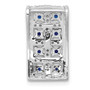 14k White Gold Diamond & Sapphire Fancy Rectangle Pendant