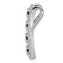 14k White Gold Diamond & Sapphire Fancy Rectangle Pendant