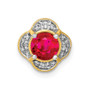 14k Diamond & .80 Ruby Fancy Chain Slide