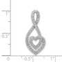 14k White Gold 1/2ct. Diamond Fancy Heart Infinity Chain Slide