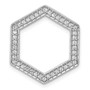 14k White Gold 1/4ct. Diamond Fancy Hexagon Chain Slide