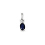 14k White Gold Diamond & Sapphire Pendant