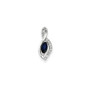 14k White Gold Diamond & Sapphire Pendant