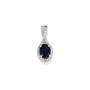 14k White Gold Diamond & Sapphire Pendant