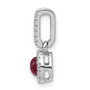 14k White Gold Diamond & Cabochon .38 Ruby Halo Pendant