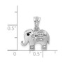 14k White Gold Black/White Diamond Elephant Pendant