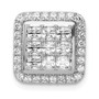 14k White Gold 1ct. Diamond Square Cluster Pendant