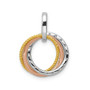 14k Tri-color 1/20ct. Diamond Moveable Circles Pendant