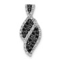 14k White Gold 1/3ct. White & Black Diamond Fancy Curve Chain Slide