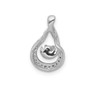 14K White Gold 1/8ct. Diamond Teardrop Chain Slide