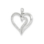 14k White Gold Diamond Heart Pendant