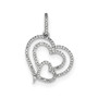 14k White Gold Diamond Heart Pendant