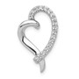 14K White Gold 1/10ct. Diamond Heart Chain Slide