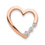 14k Rose Gold 1/6ct. Diamond Heart Chain Slide