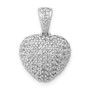 14k White Gold 3/8ct. Diamond Puff Heart Pendant