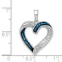 14k White Gold 1/20ct. Blue & White Diamond Heart Pendant
