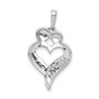 14k White Gold Diamond MOM Heart Pendant