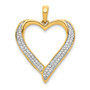 14k & Rhodium 1/4ct. Diamond Heart Pendant