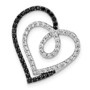 14K White Gold Black & White Diamond Entwined Heart Pendant