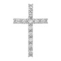 14k White Gold Diamond Latin Cross Pendant