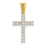 14k & Rhodium Diamond Latin Cross Pendant