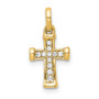 14K Small 1/20ct. Diamond Latin Cross Pendant