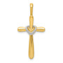 14K Diamond Cross with Heart Pendant