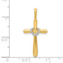 14K Diamond Cross with Heart Pendant