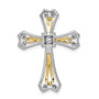 14k Two-Tone 1/3ct. Diamond Cross Chain Slide