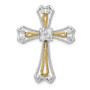 14k Two-Tone 1/3ct. Diamond Cross Chain Slide