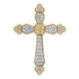 14k 3/4ct. Diamond Budded Cross Chain Slide