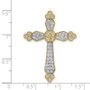 14k 3/4ct. Diamond Budded Cross Chain Slide