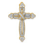 14k 1/4ct. Diamond Budded Cross Chain Slide