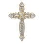 14k 5/8ct. Diamond Budded Cross Chain Slide