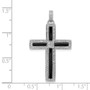 14k White Gold 1/3ct. Diamond & Onyx Cross Pendant