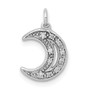 14k White Gold Diamond Moon Charm